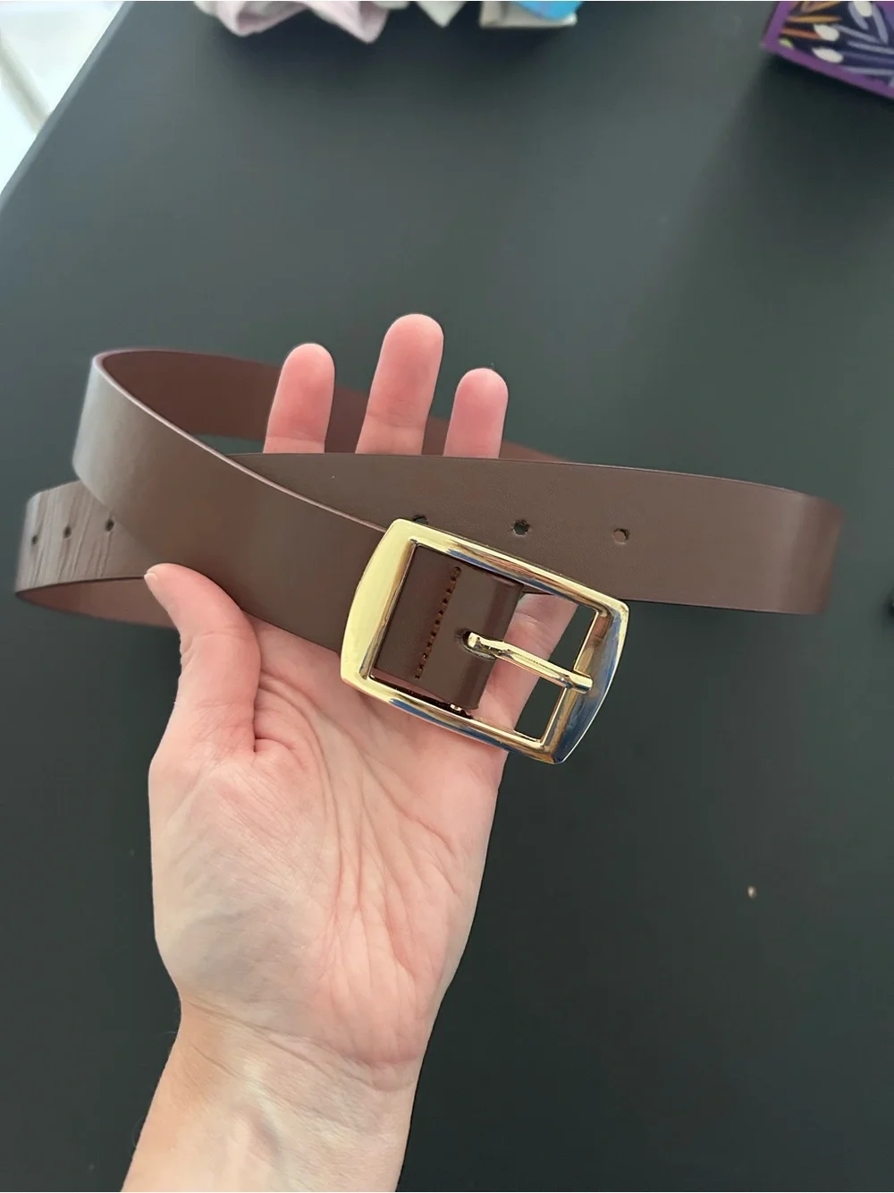 Slim Pink Women's Patent Leather Belt from Express and free bonus Brown Belt!